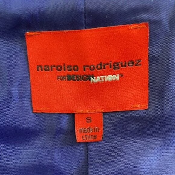 NARCISCO Rodriguez Design Nation Cobalt Blue Cocoon Belted Coat Jacket Small - Picture 12 of 15